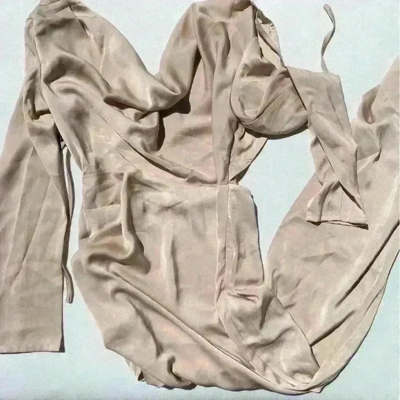 NWT Area Stars Cowl Neck Long Sleeve Satin Midi Dress Backless Size S - Picture 6 of 11